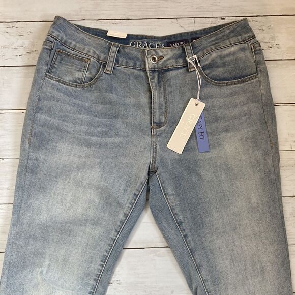 Women’s Grace In La Easy Fit Denim Flare Leg Jeans Pants Size 29 - Picture 5 of 8